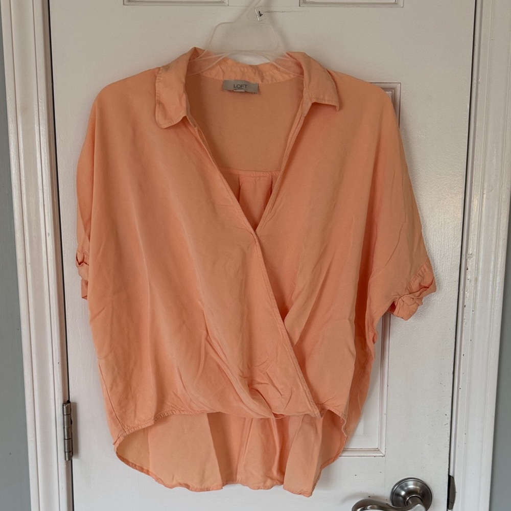 LOFT Women's Coral Wrap Blouse
